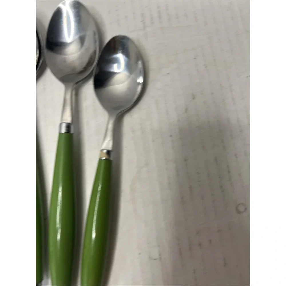 Fiesta Soup Spoons Round Handle Shamrock Green Lot Of 8
